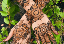 Bold Flower with Dots Mehndi Designs